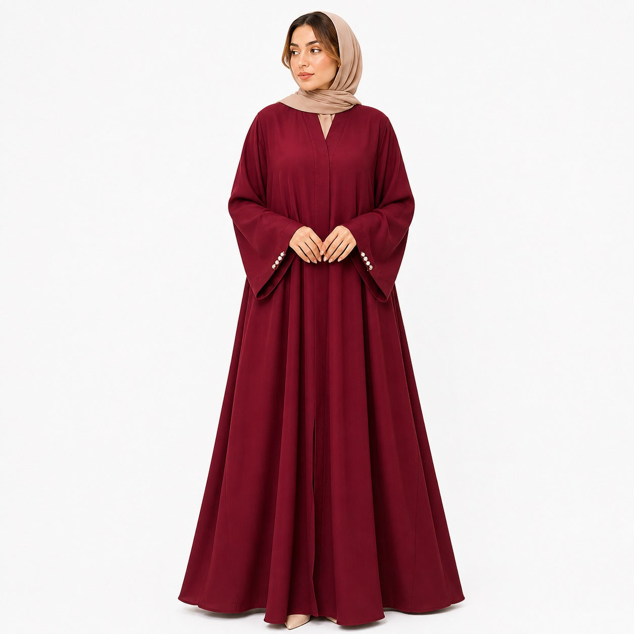 The Maroon Majesty Abaya