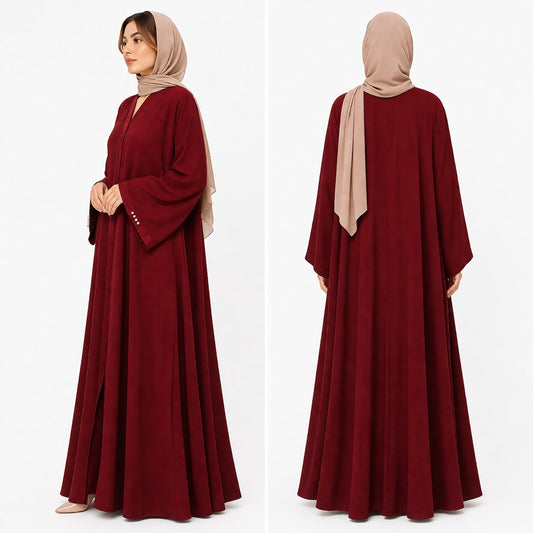 The Maroon Majesty Abaya