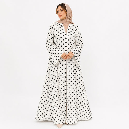 The Polka Dot Elegance Abaya
