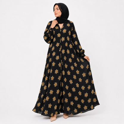Midnight Blossom Abaya 🌸